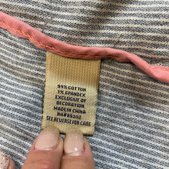 Vintage Y2K Earl Jean Pinstripe Blazer Jacket Women's XL Distressed Blue - Picture 10 of 10